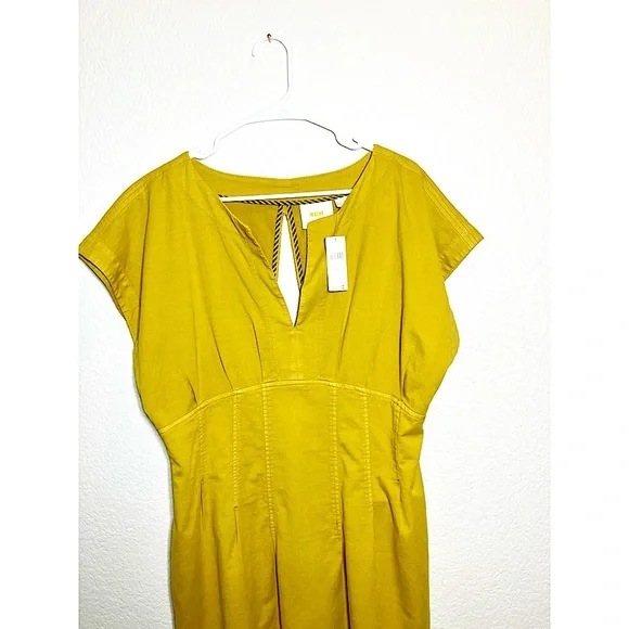 🔥MOVING SALE🔥 Anthropologie Maeve mustard dress NWT sz14 - Picture 5 of 7